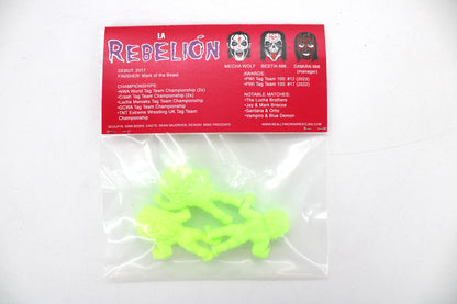 Grapple Gang Mini-Wrestlers La Rebelion 3-Pack Green Action Figures (2023) - view 3