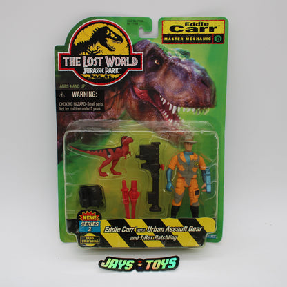 Eddie Carr with Urban Assault Gear and T-Rex Hatchling Jurassic Park Series 2 Action Figure Set