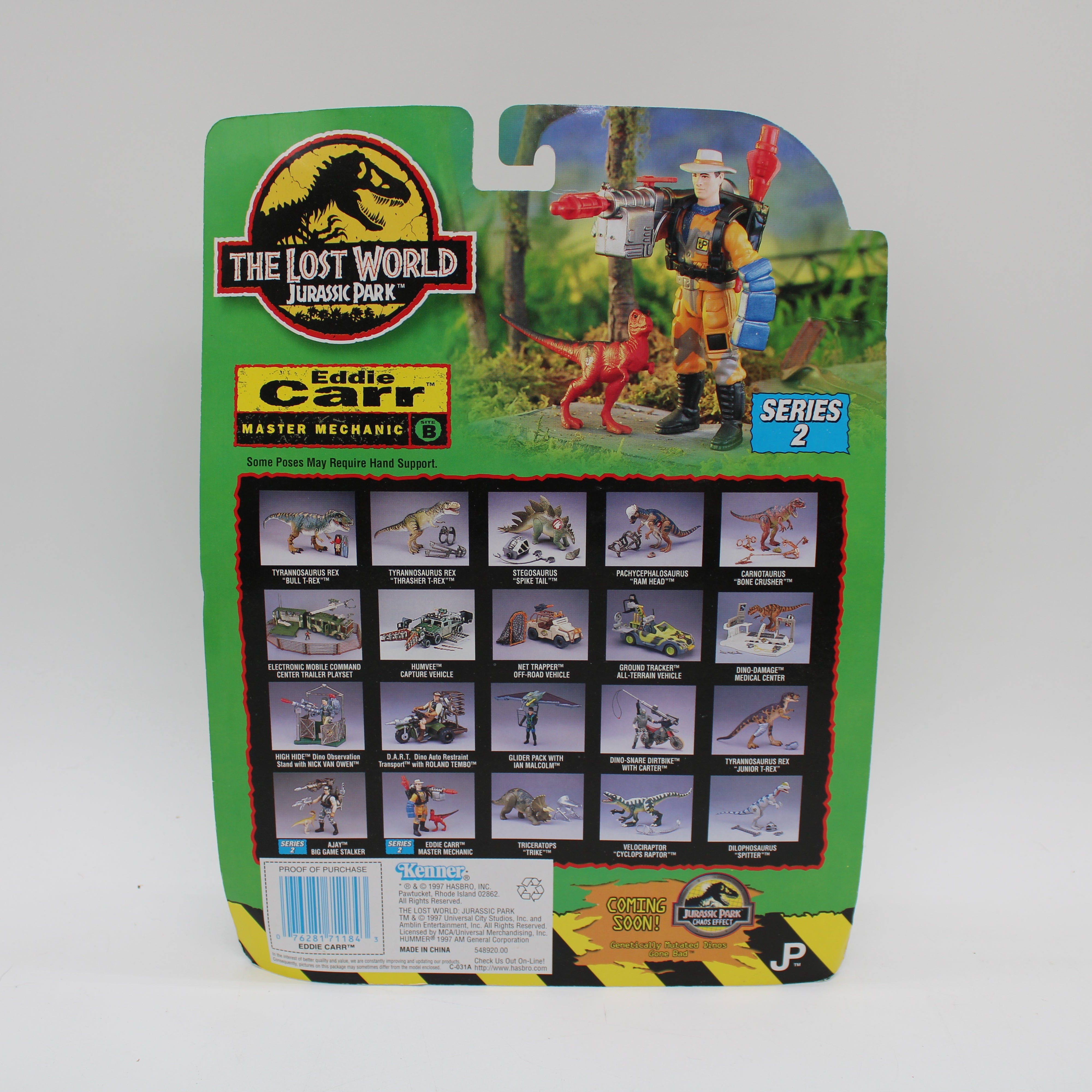 Eddie Carr with Urban Assault Gear and T-Rex Hatchling Jurassic Park Series 2 Action Figure Set