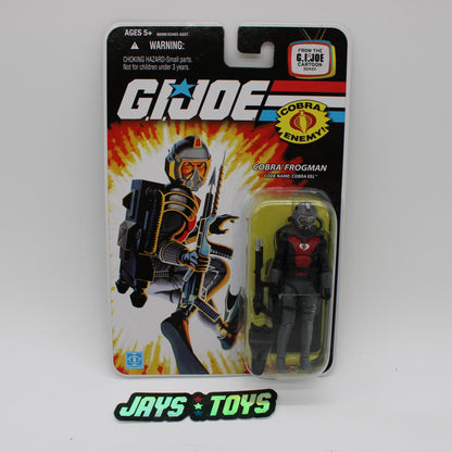 G.I. Joe Cobra Frogman action figure packaging on a white background with 'Jays Toys' branding.