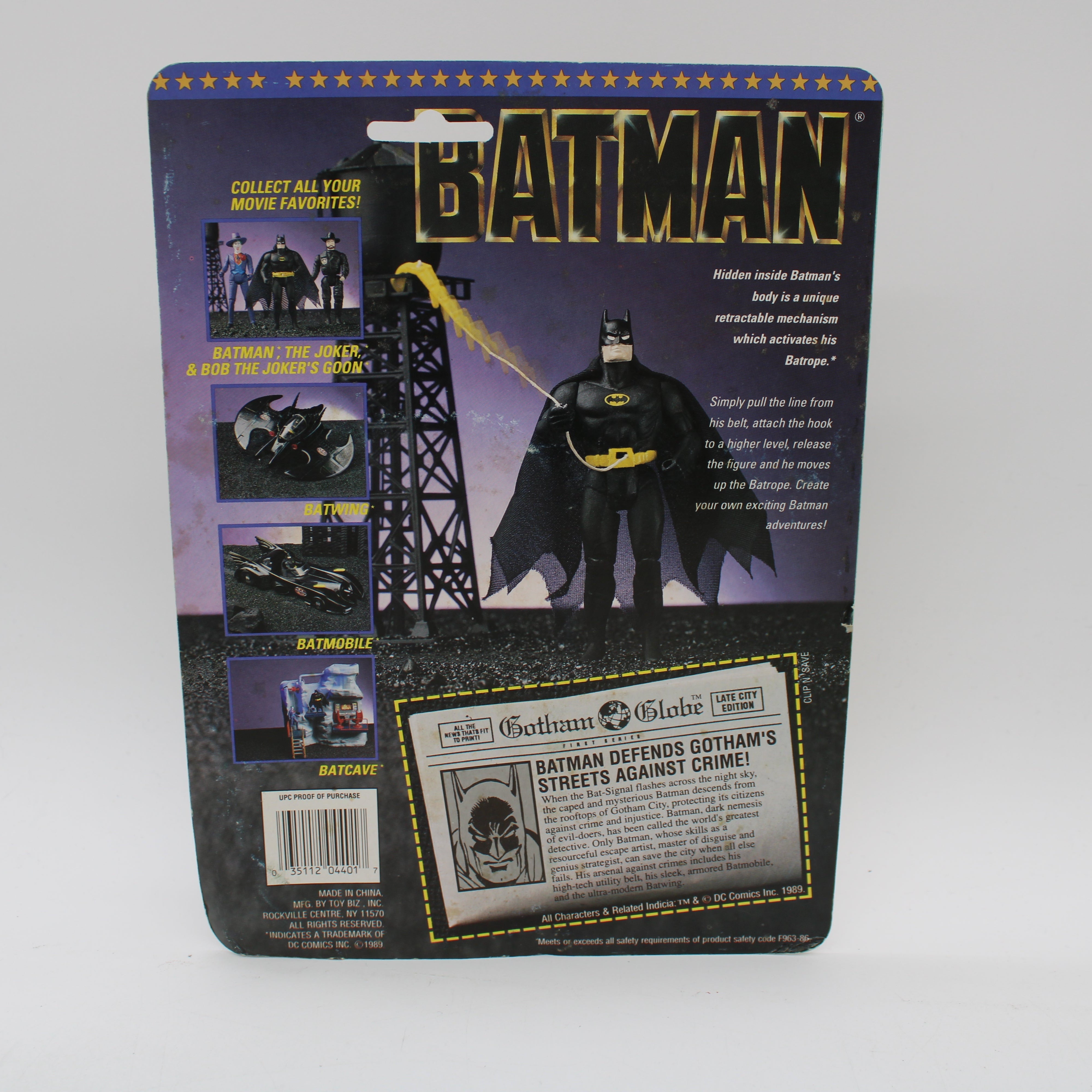 Batman with Bat-Rope Round Face Version 1989 Film Action Figure