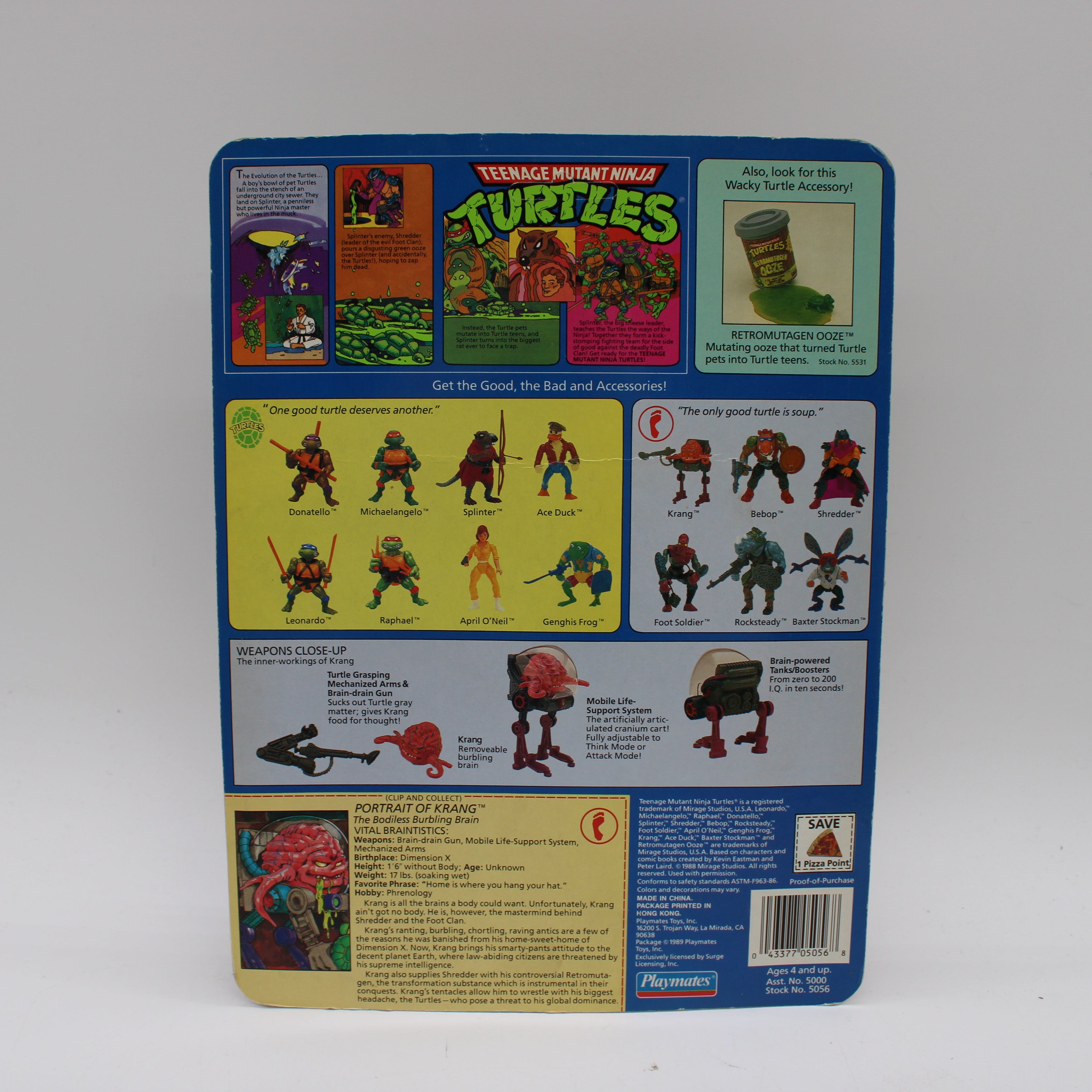 Krang Brain-drain Gun TMNT Action Figure Carded Light Shelf Wear