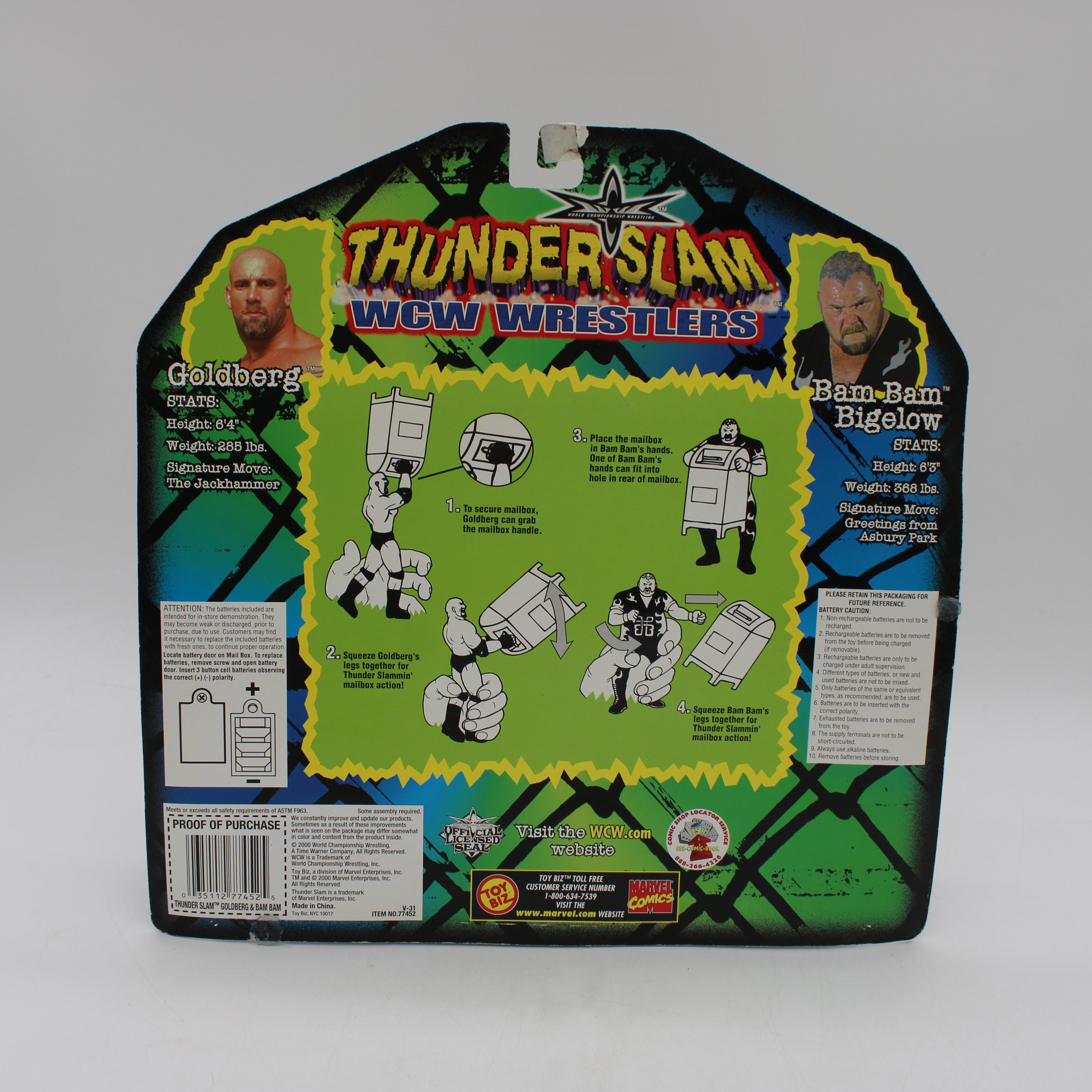 Goldberg & Bam Bam Bigelow WCW Wrestlers Thunder Slam Action Figure Set
