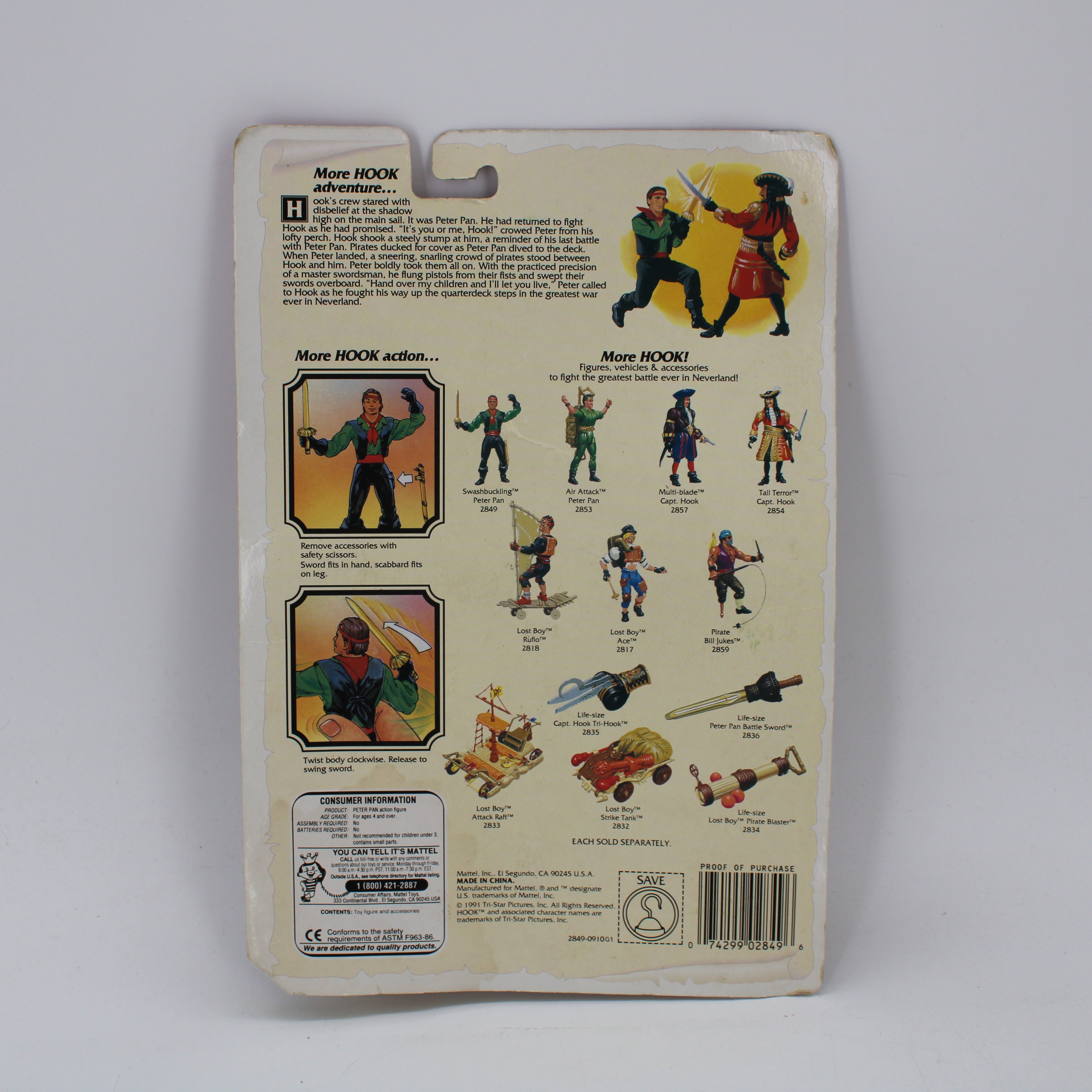 Swashbuckling Peter Pan Hook Mattel Action Figure