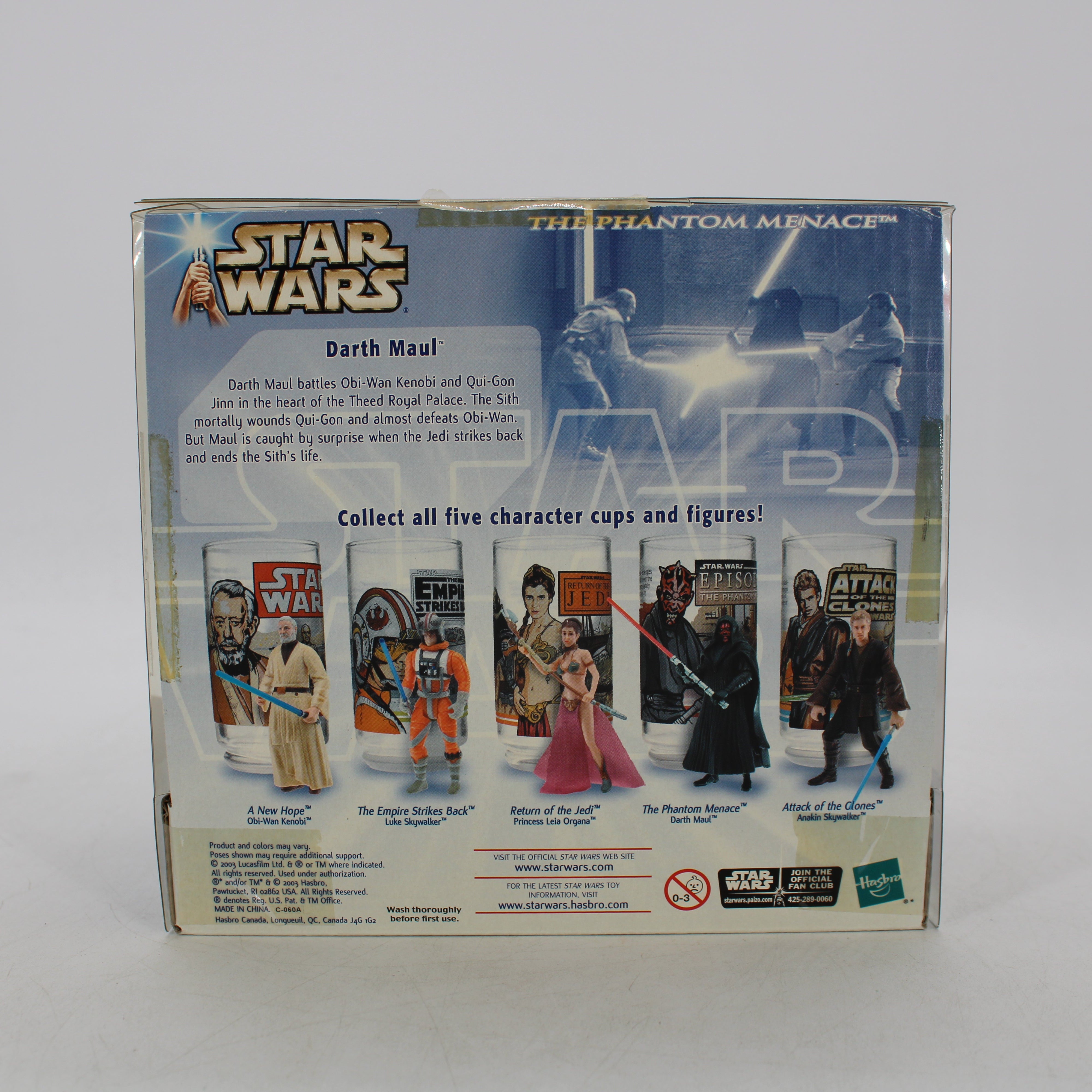 Star Wars The Phantom Menace Collectible Darth Maul Figure and Cup Set