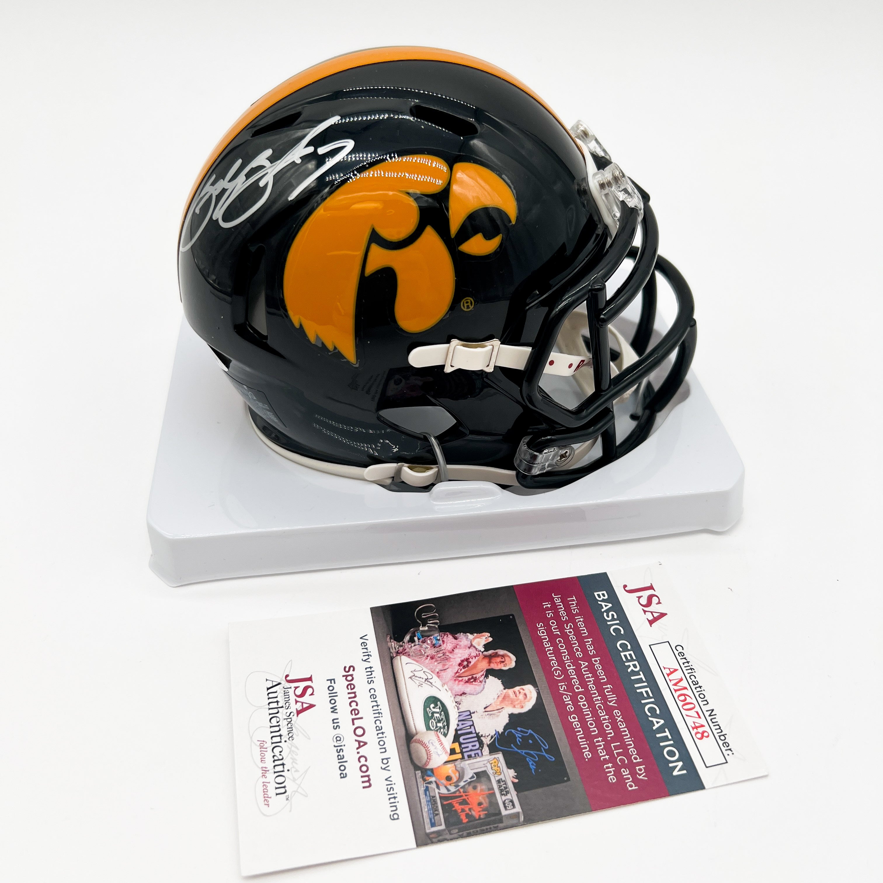 Brad Banks Iowa Hawkeyes Signed Mini Helmet (JSA Certified)