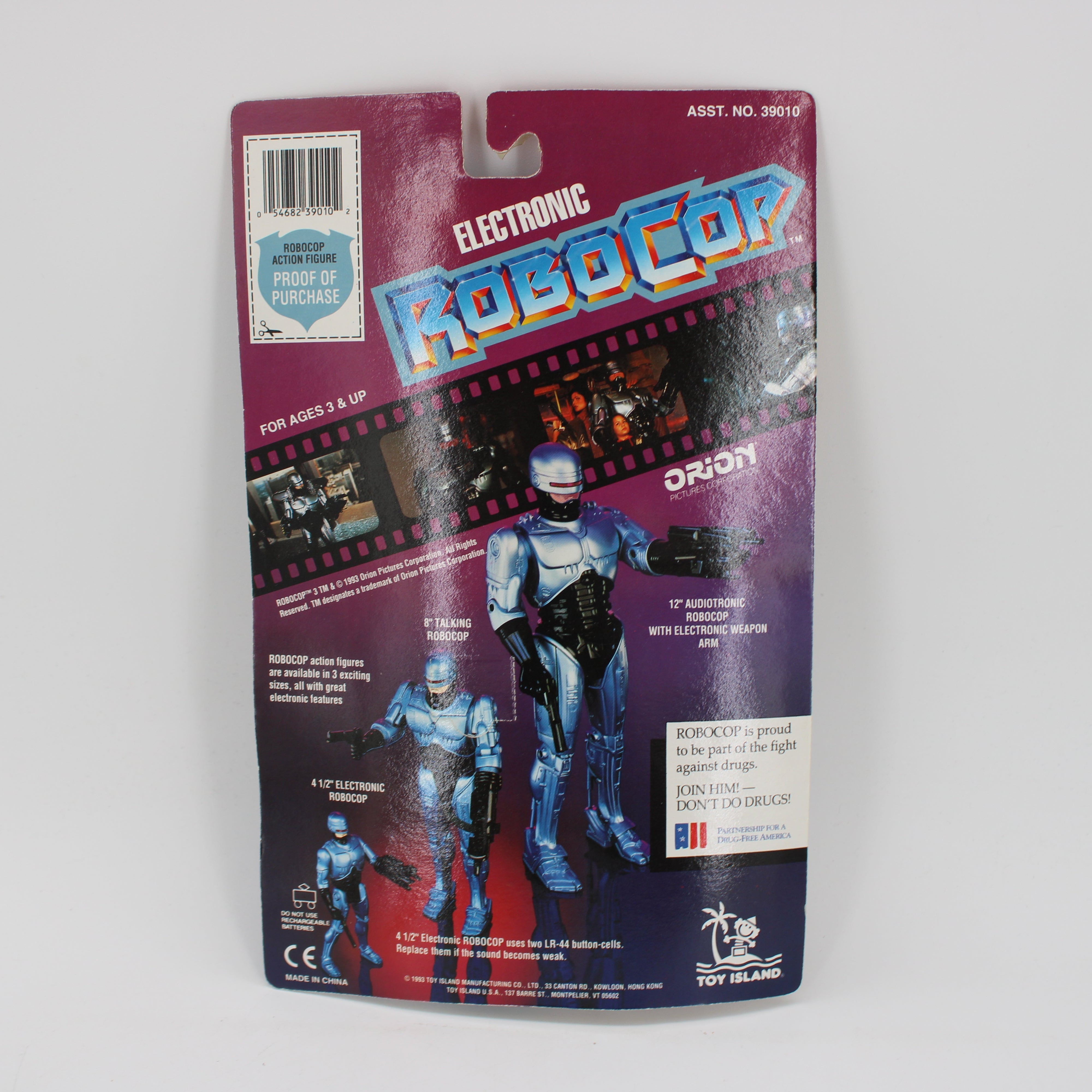 RoboCop with Weapon Arm M-16 & Assault Rifle 1993 Toy Island Action Figure