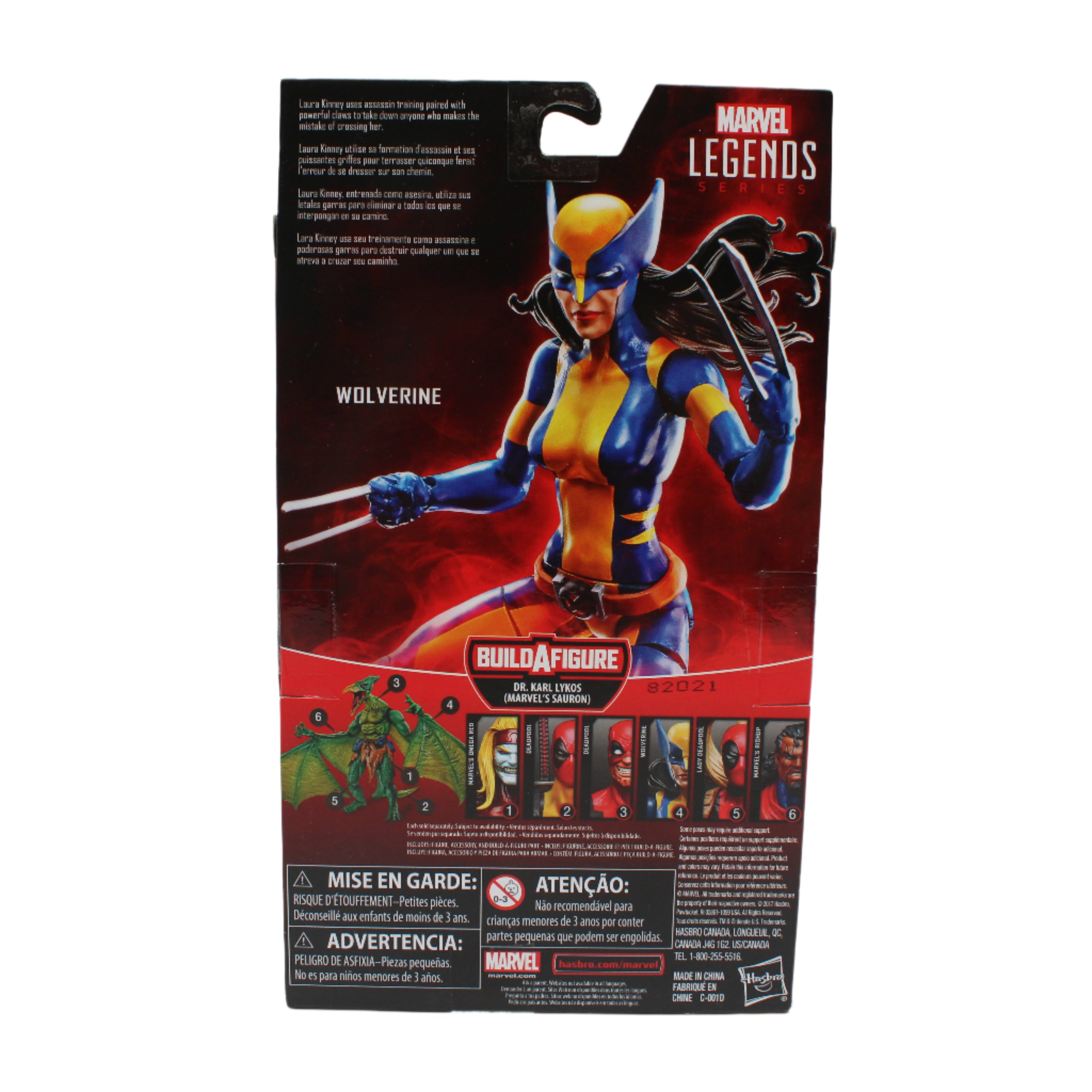 Marvel Legends Wolverine action figure packaging on a white background