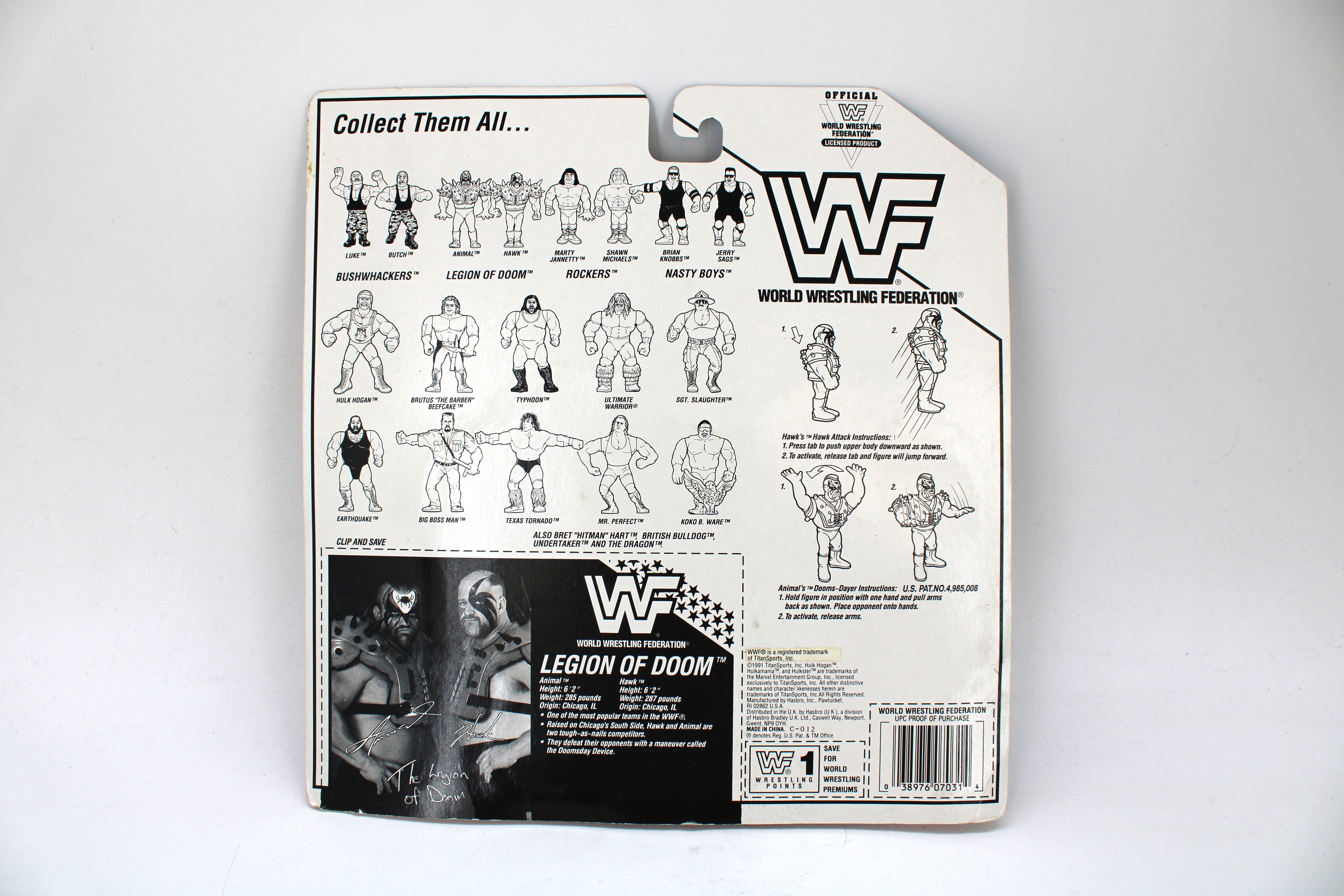 WWF Legion of Doom Animal & Hawk Action Figures (1991 Hasbro) - view 2
