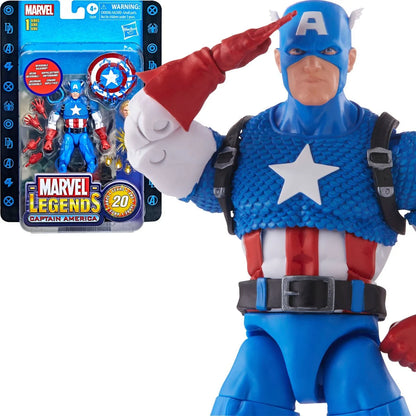 Marvel Legends 20th Anniversary Captain America 6-inch figure articulation detail view