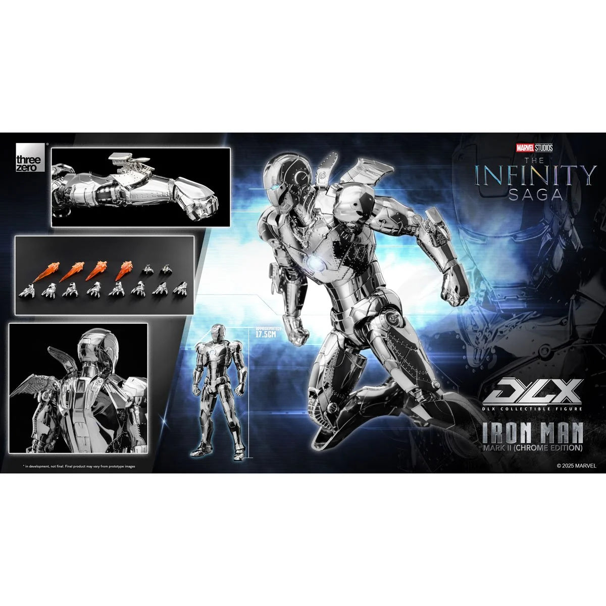 Marvel: The Infinity Saga DLX Iron Man Mark 2 (Chrome Edition) 1/12 Scale Action Figure - view 11