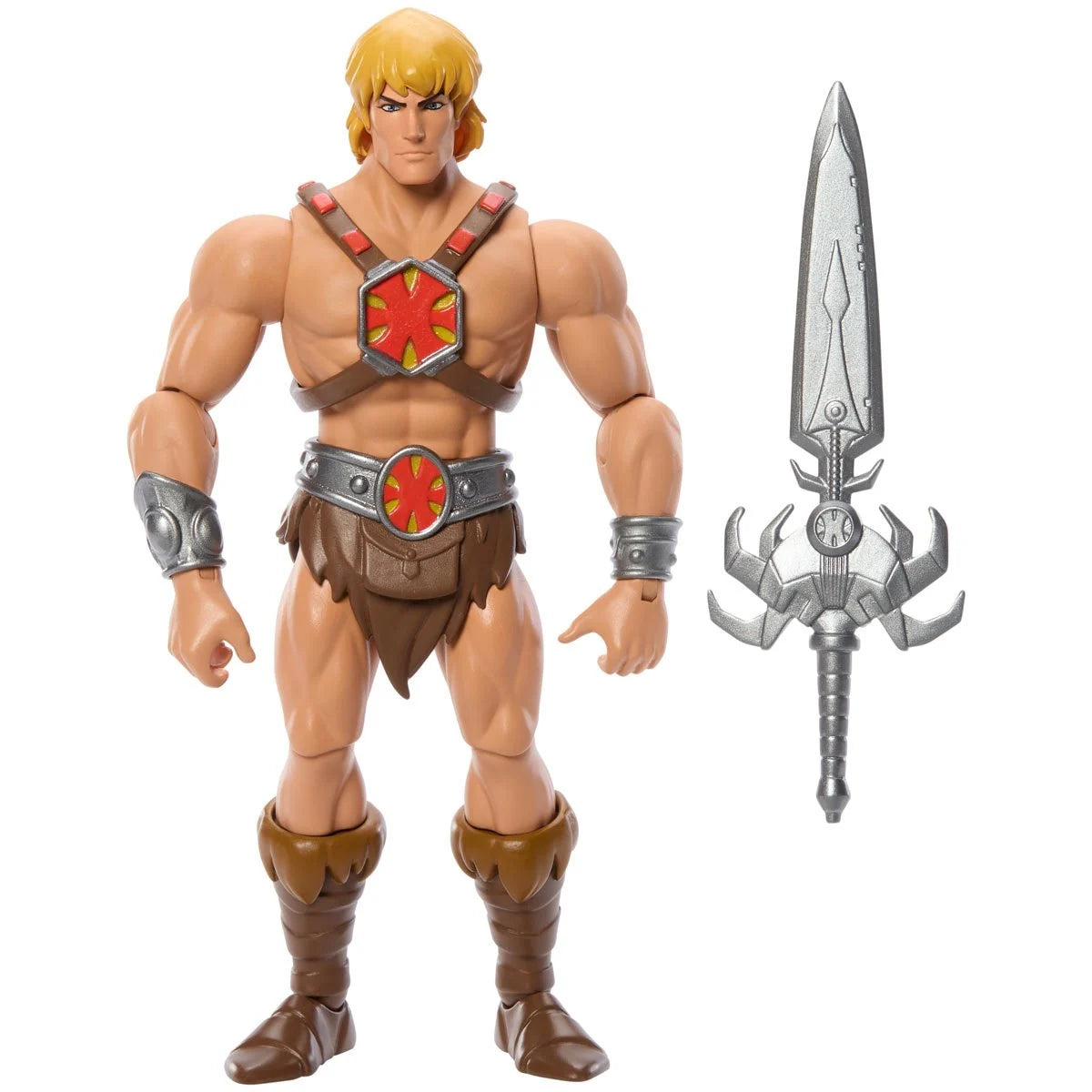 Masters of the Universe Origins He-Man 200X action figure accessories and weapons detail