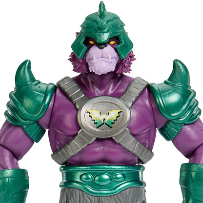 Panthor Man Origins figure detail view showing purple armor and character design
