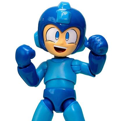 Mega Man Deluxe 1/12 scale action figure by Jada Toys - final product view with articulation display