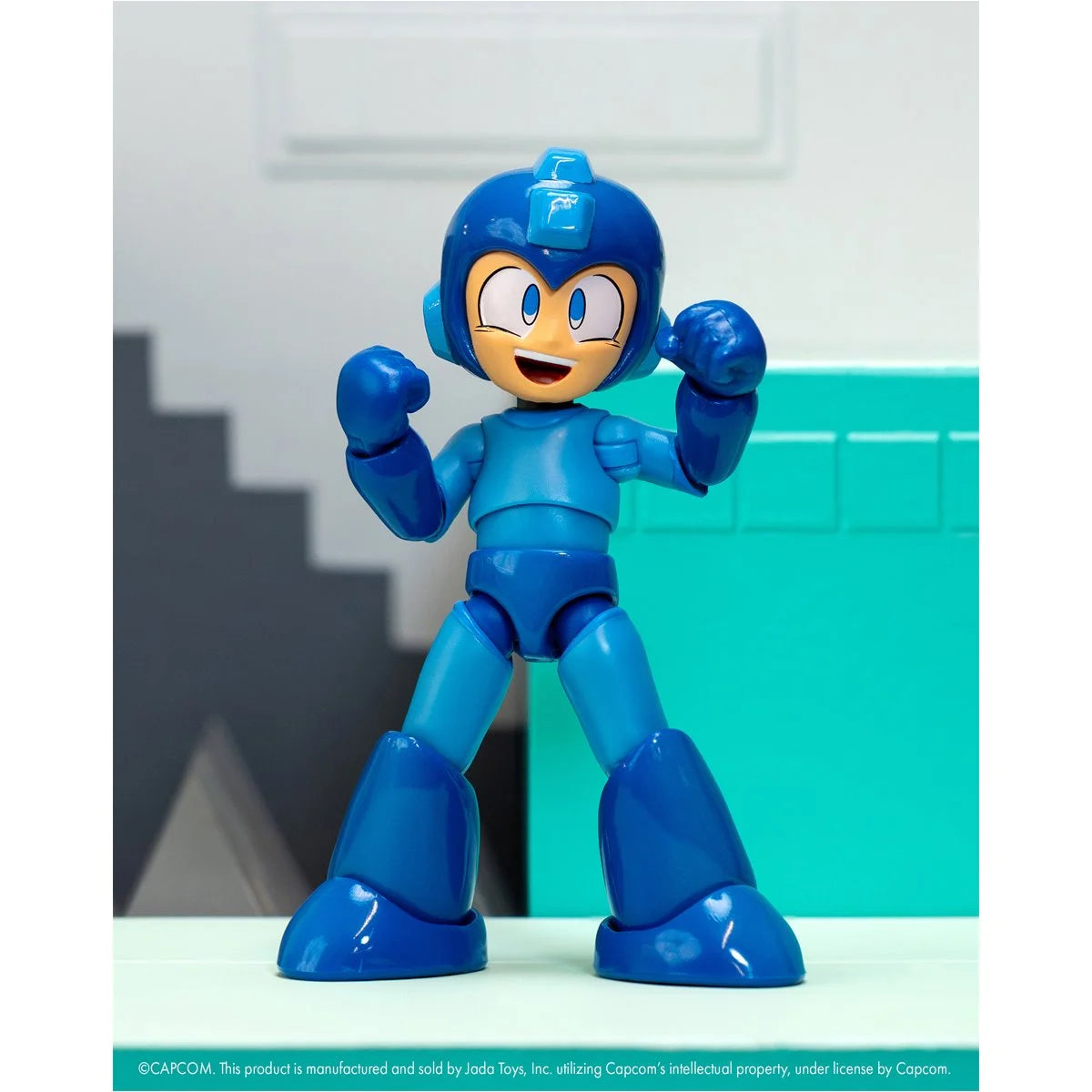 Mega Man Deluxe 1:12 scale action figure by Jada Toys detailed close-up view