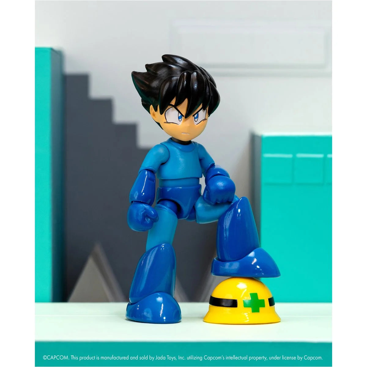Mega Man Deluxe 1/12 scale action figure by Jada Toys articulation detail view