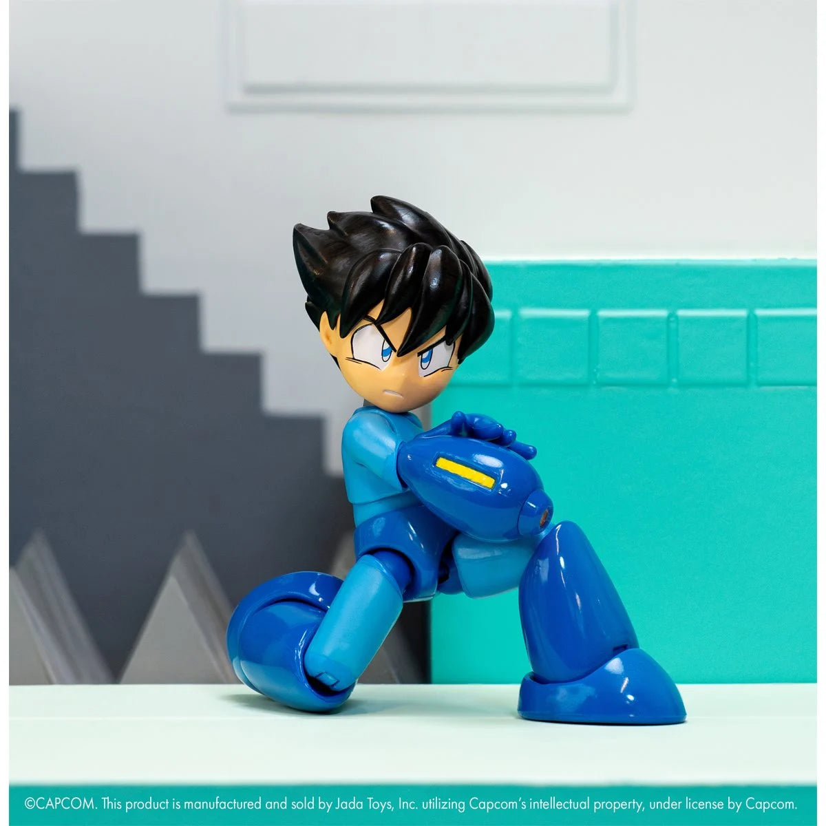 Mega Man Deluxe 1:12 scale action figure by Jada Toys detailed side profile view