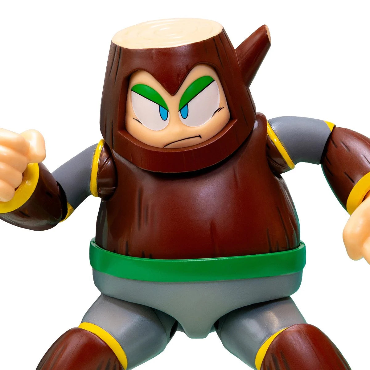 Mega Man Wood Man Deluxe 1/12 Scale Action Figure by Jada Toys with timber armor detail