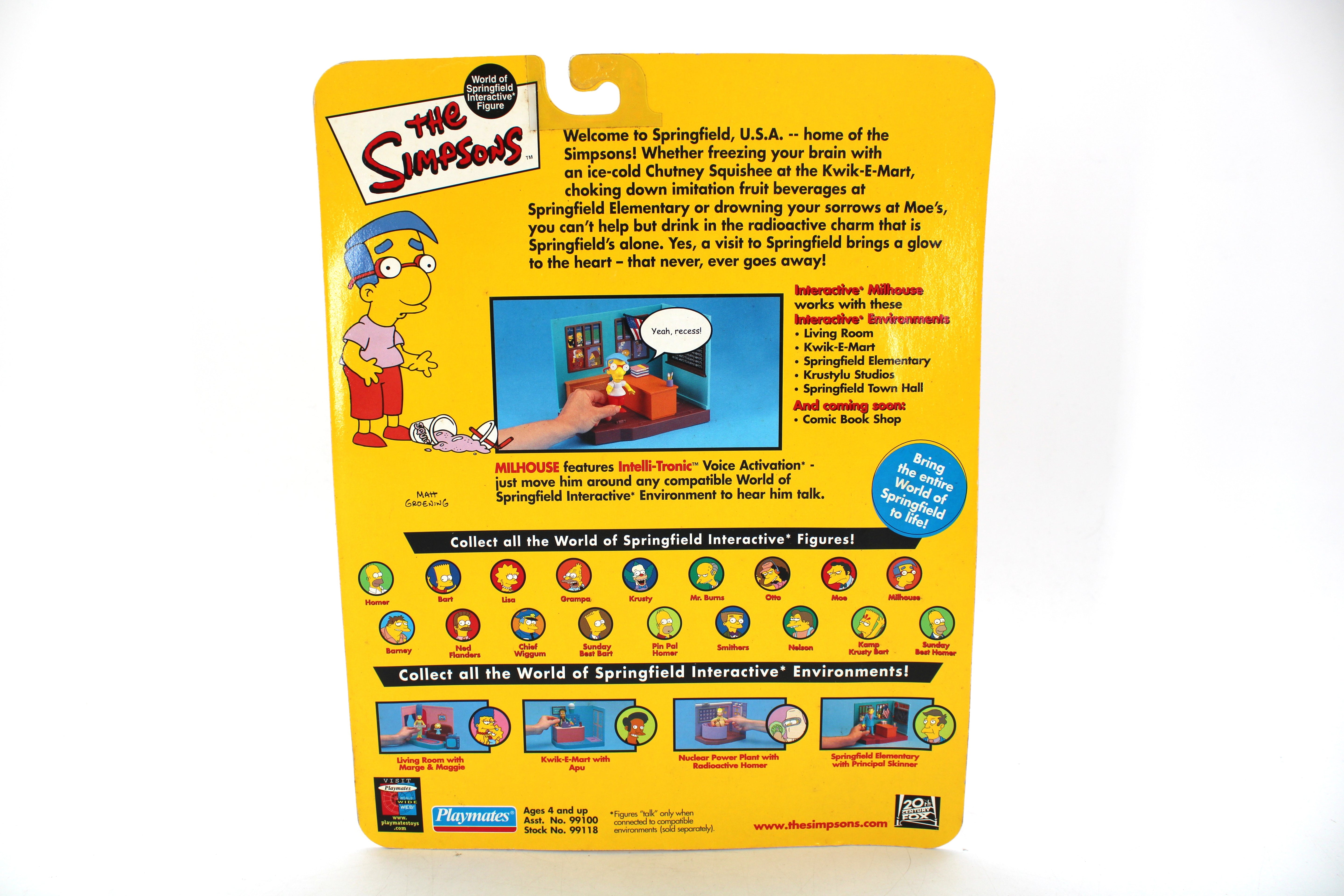 The Simpsons World of Springfield Milhouse Action Figure (2000 Playmates Toys) - view 2