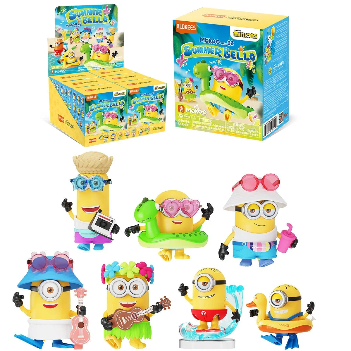 Minions Mokoo 02 Summer Bello Blind Box Mini Model Kit Case of 6
