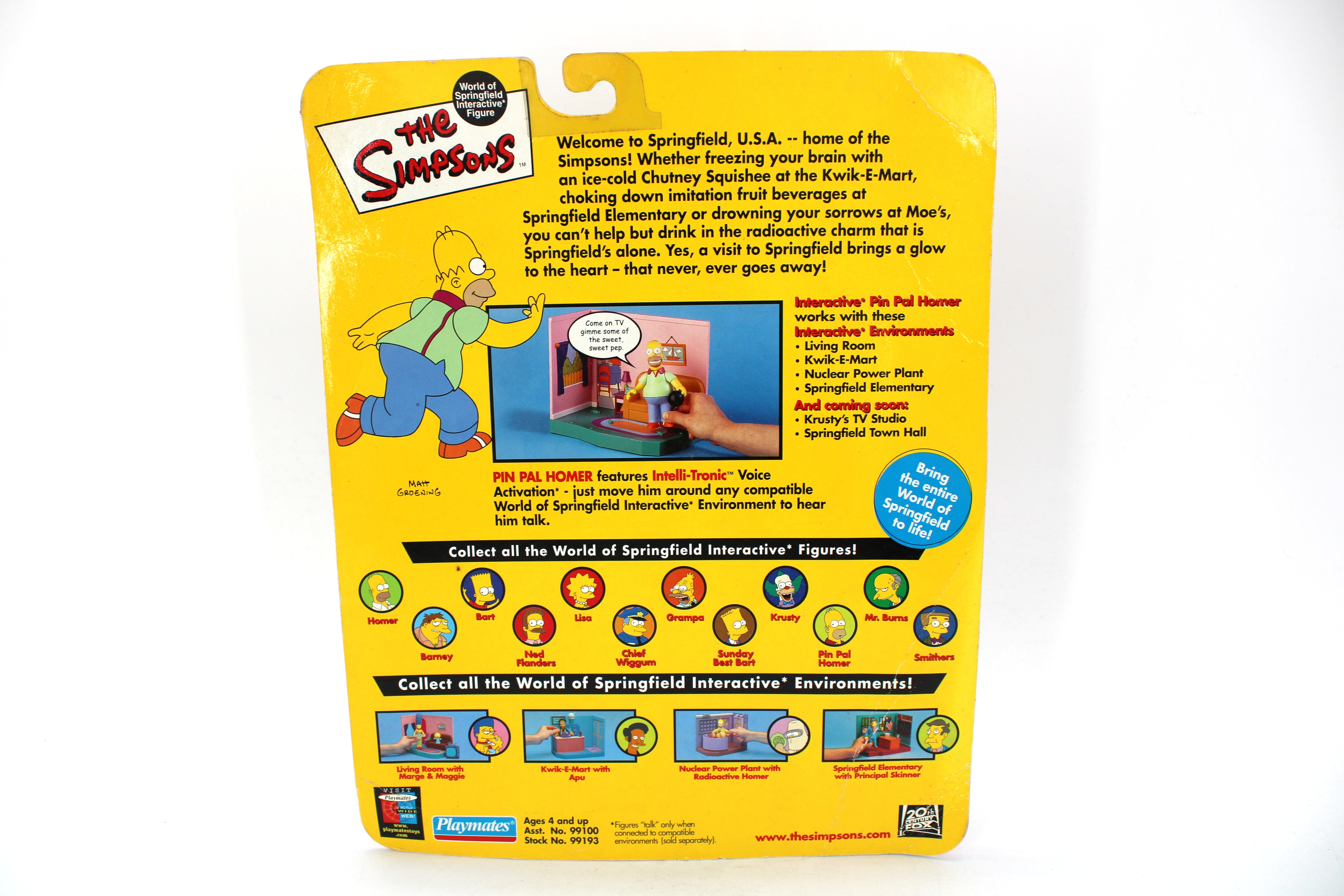 The Simpsons: World of Springfield Pin Pal Homer Action Figure (2000 Playmates Toys) - view 2
