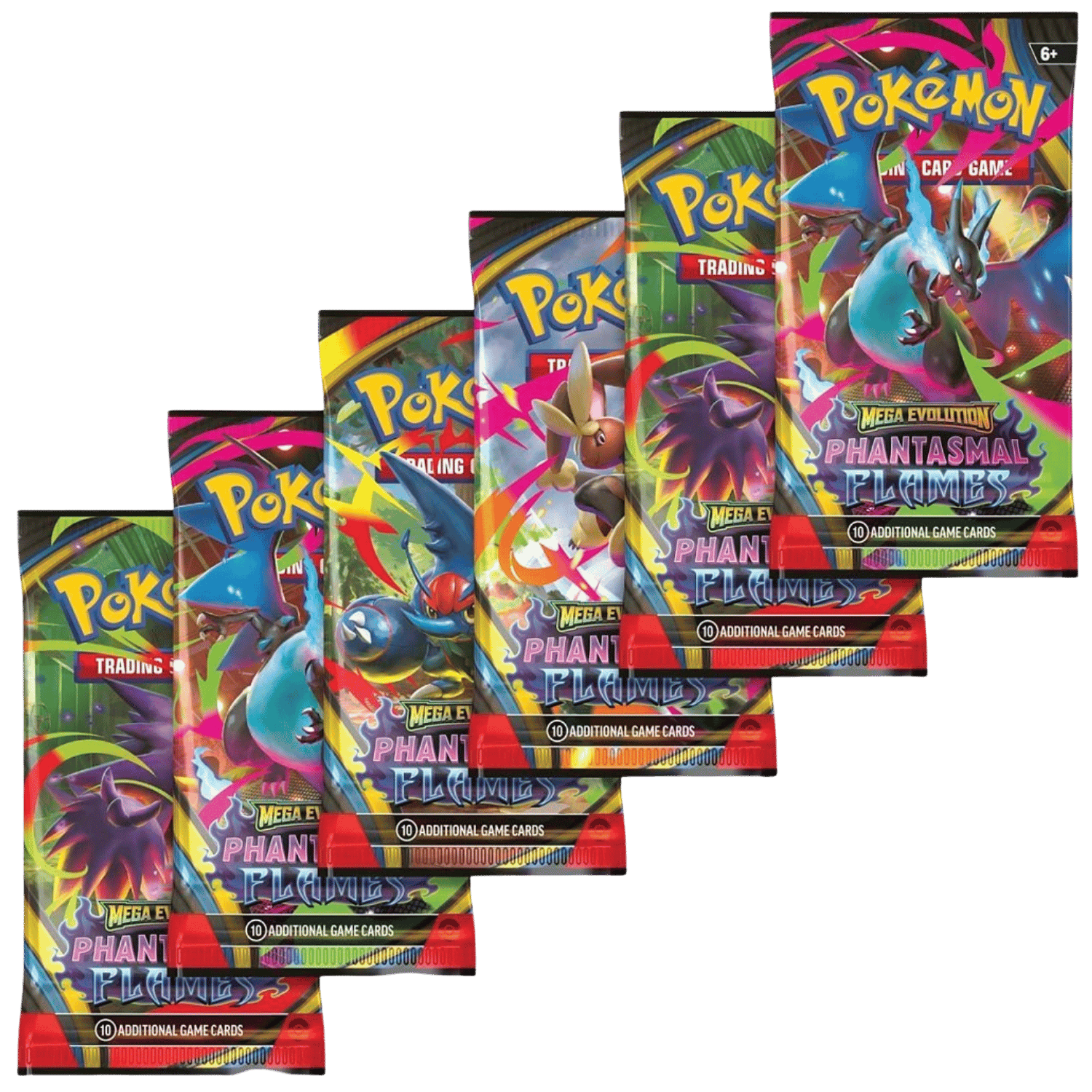Pokemon TCG: ME02 Phantasmal Flames Booster Bundle (6 Booster Packs)