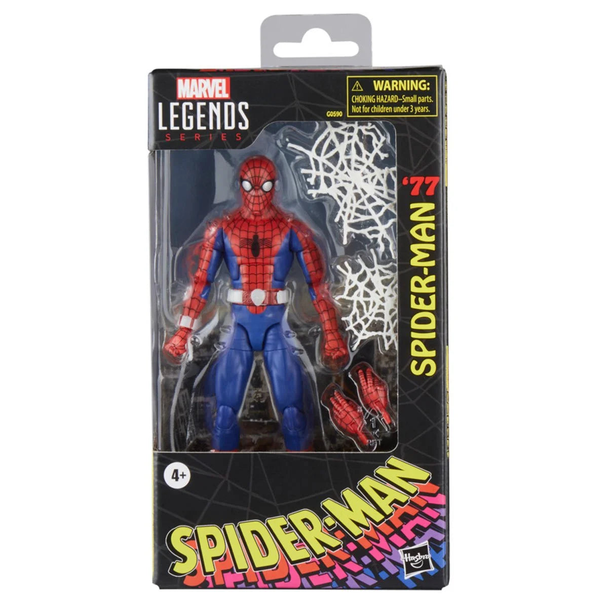 Spider-Man '77 Marvel Legends 6-inch action figure detailed view showing articulation and costume design