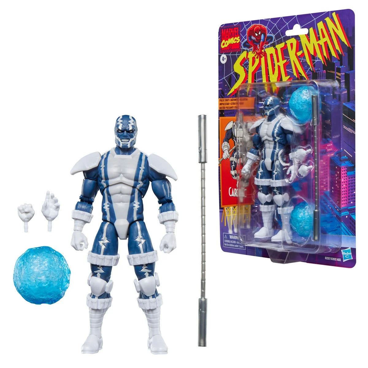 Marvel Legends Retro Collection Cardiac 6-inch action figure package back view with character details