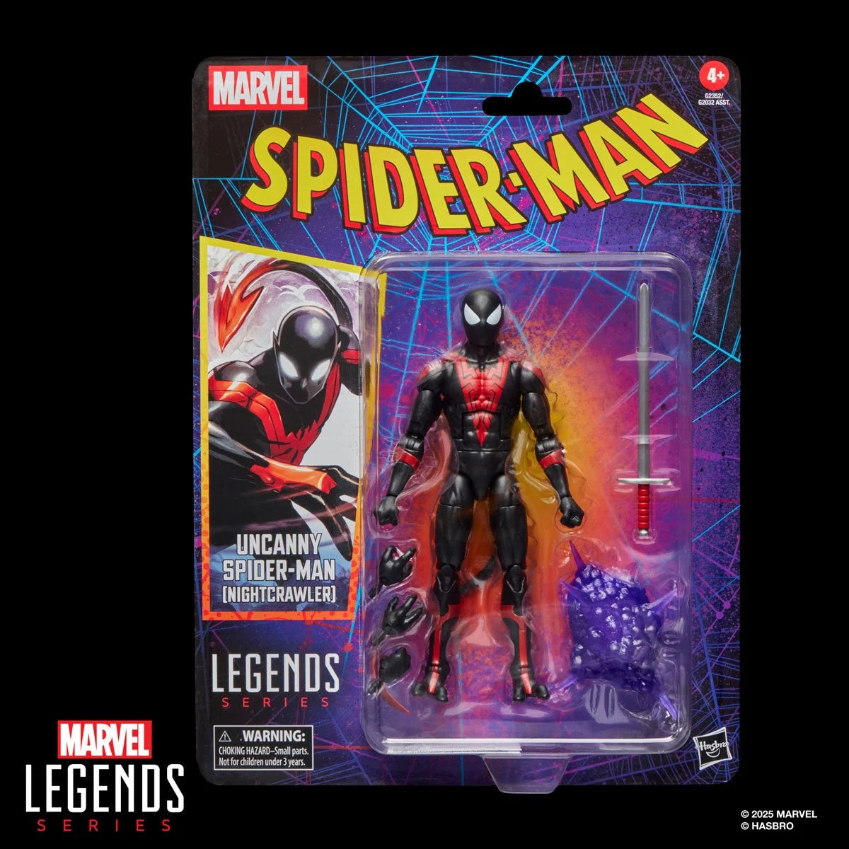 Marvel Legends Retro Spider-Man Nightcrawler 6-inch action figure articulation detail view