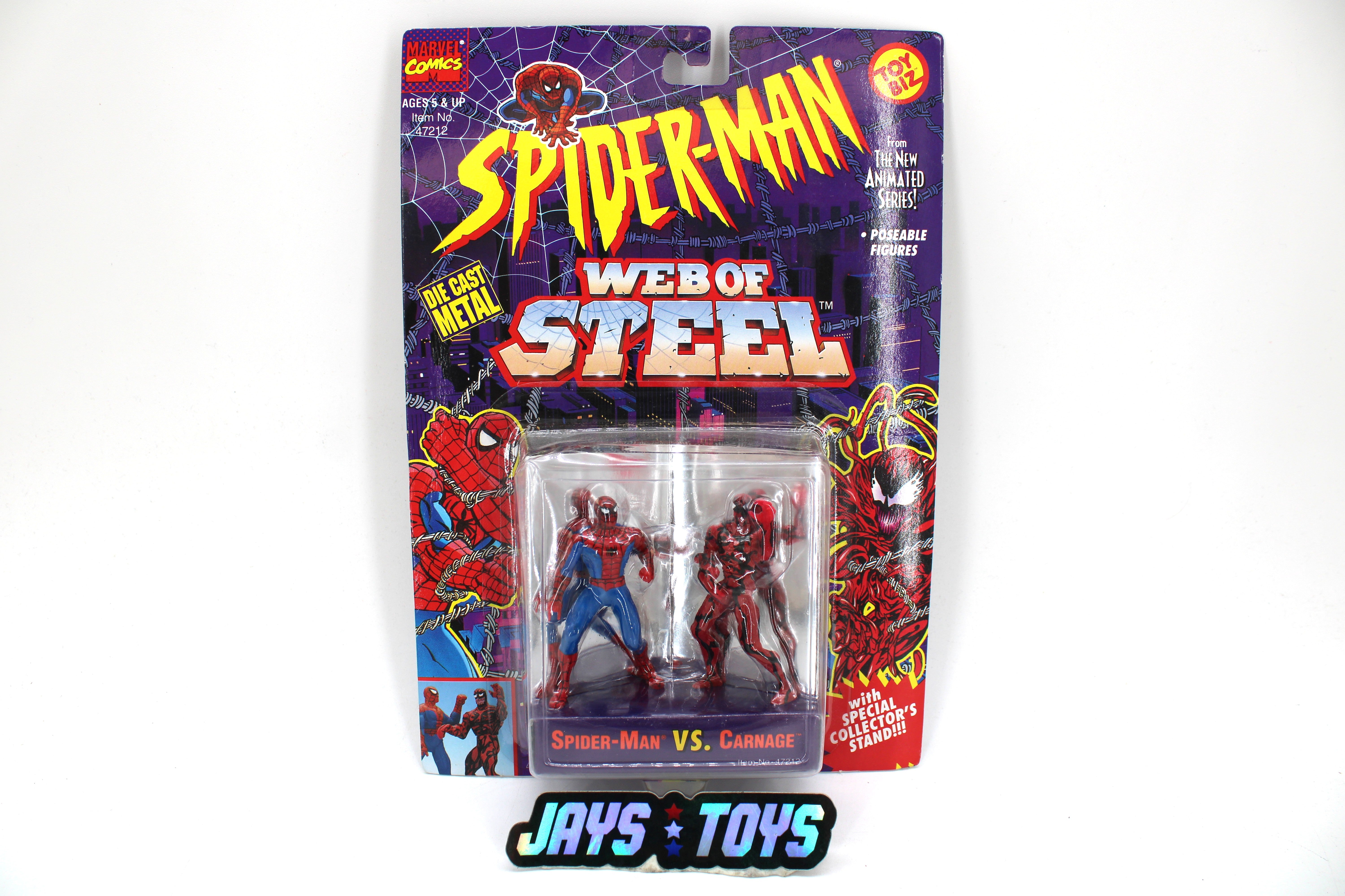 Spider-Man Web of Steel: Spider-Man VS. Carnage Action Figures (1994 Toy Biz) product image