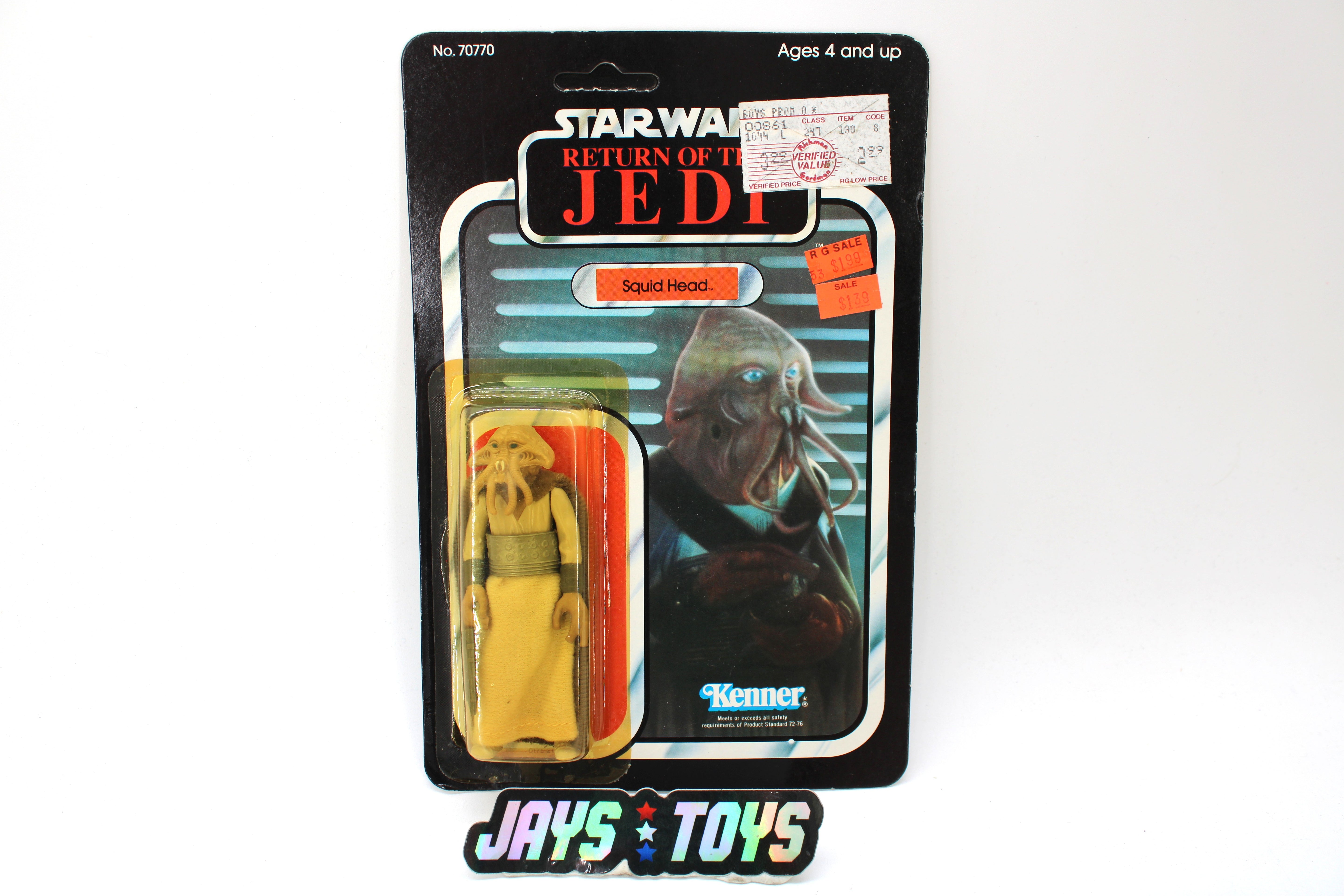 Star Wars Return of the Jedi Squid Head Action Figure 77 Card Back (1983 Kenner) product image