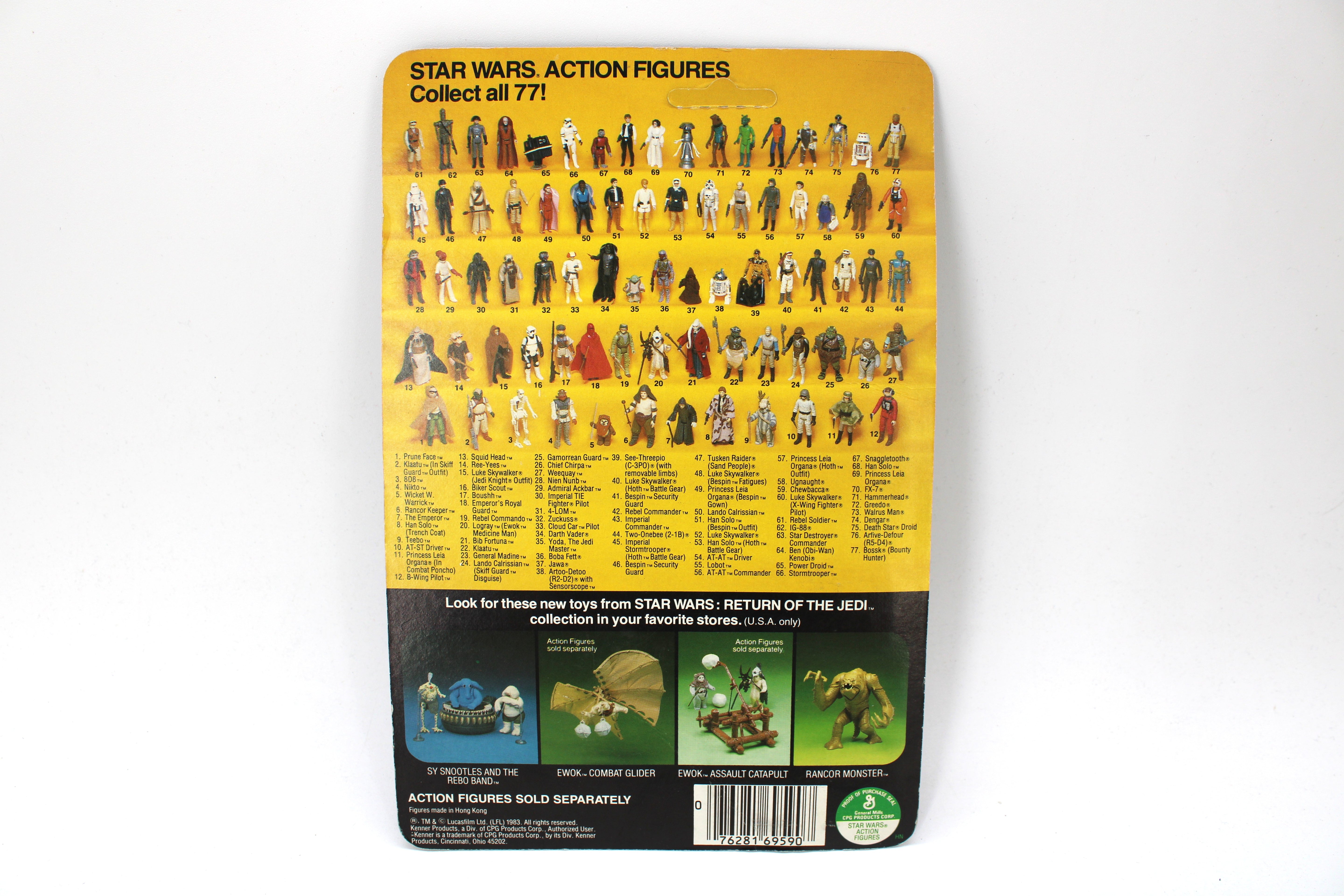Star Wars Return of the Jedi Squid Head Action Figure 77 Card Back (1983 Kenner) - view 2