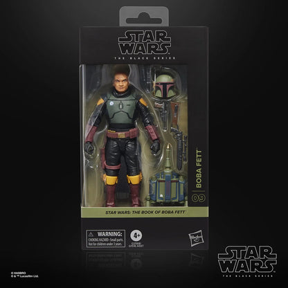 Star Wars Black Series Boba Fett 6-inch figure detail view showing armor and weapons