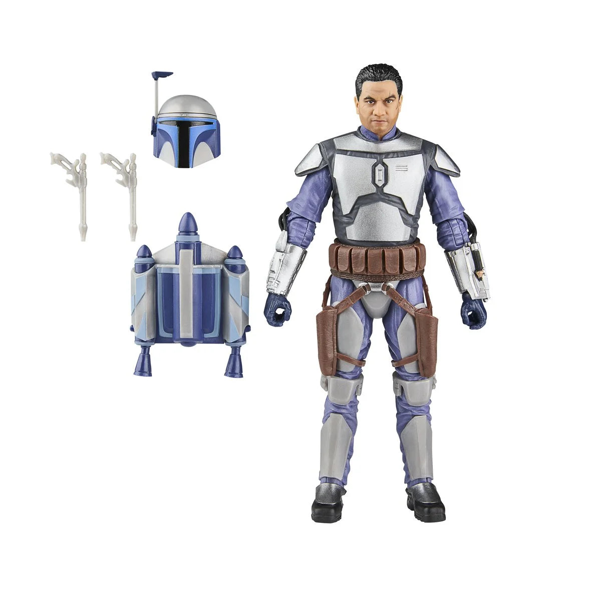 Star Wars Black Series Jango Fett 6-inch figure detail view showing armor and weaponry