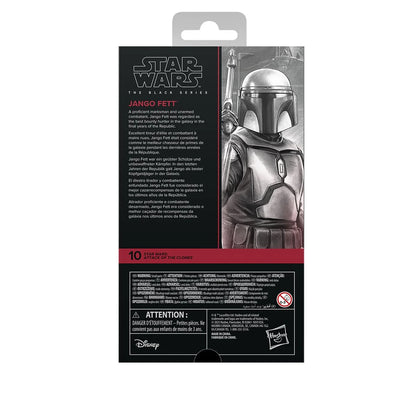 Star Wars Black Series Jango Fett 6-inch figure detail view showing armor and weapons