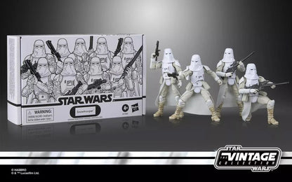 Star Wars Vintage Collection Snowtrooper four-pack articulation and detail close-up view