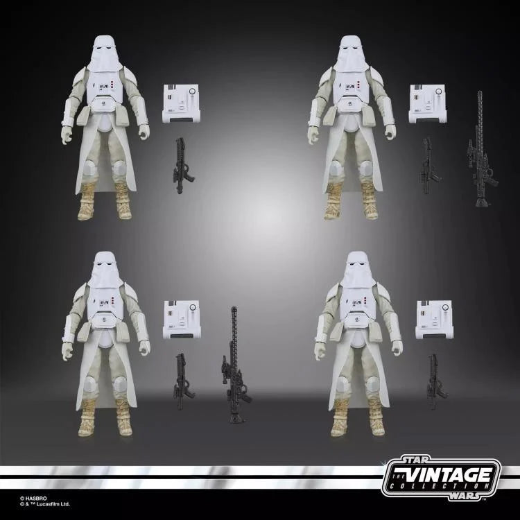 Star Wars Vintage Collection Snowtrooper four-pack showing figure articulation and detail close-up