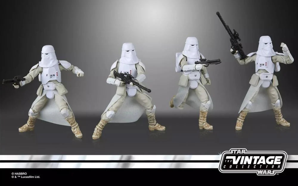 Star Wars Vintage Collection Snowtrooper Four-Pack figures detail view showing armor and weapons