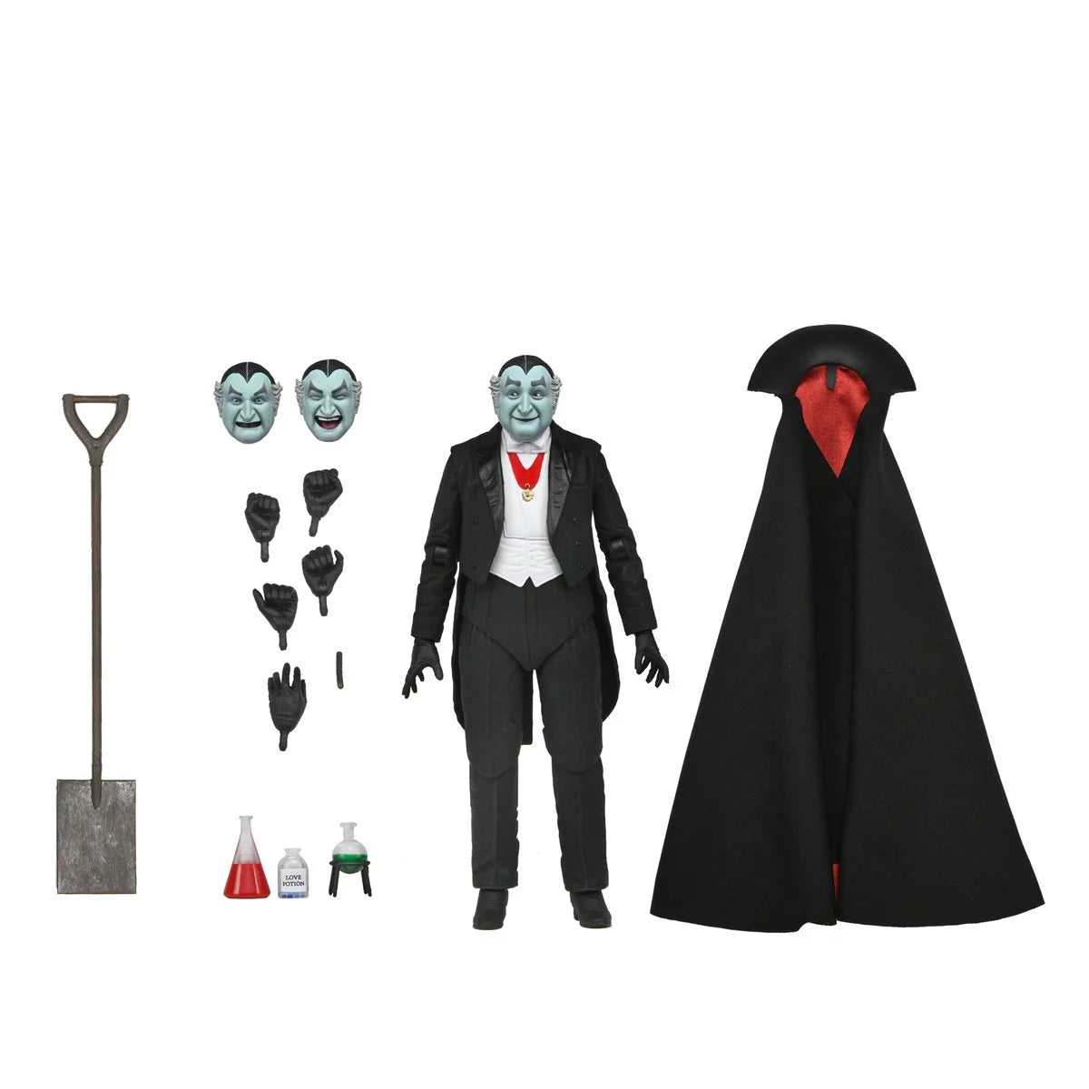 NECA Ultimate Grandpa Munster 7-inch action figure final product view with accessories