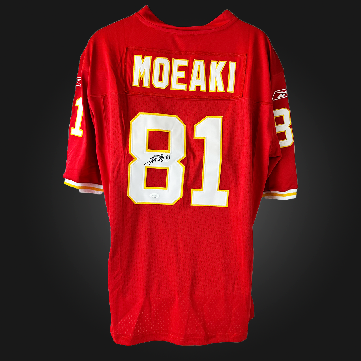 Tony Moeaki Autographed Red Kansas City Chiefs Jersey JSA Certified Authentic Jay s CD And Hobby
