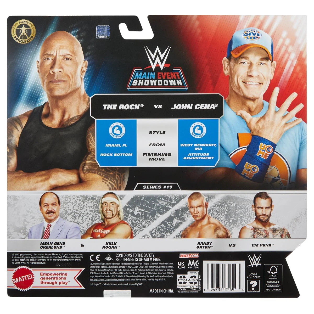 john cena pokemon card WWE Main Event Showdown Series 19 The Rock & John Cena Action Figure Two-Pack