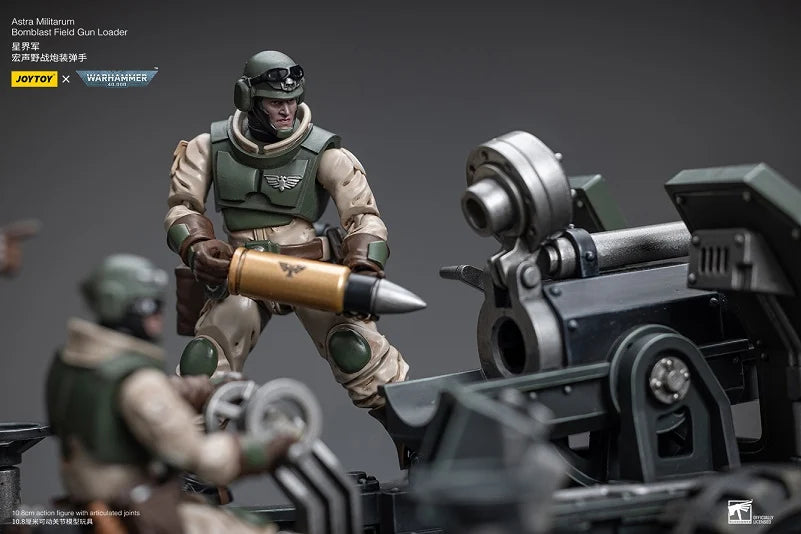 Warhammer 40K Astra Militarum Ordnance Team with Bombast Field Gun Artillery 1/18 Scale Set