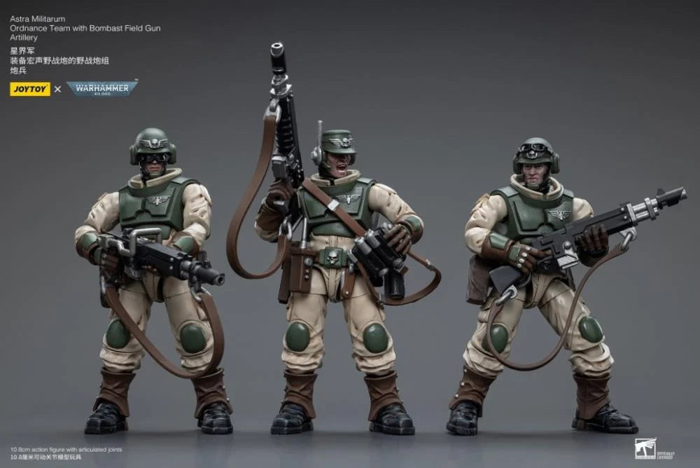 Warhammer 40K Astra Militarum Ordnance Team with Bombast Field Gun Artillery 1/18 Scale Set