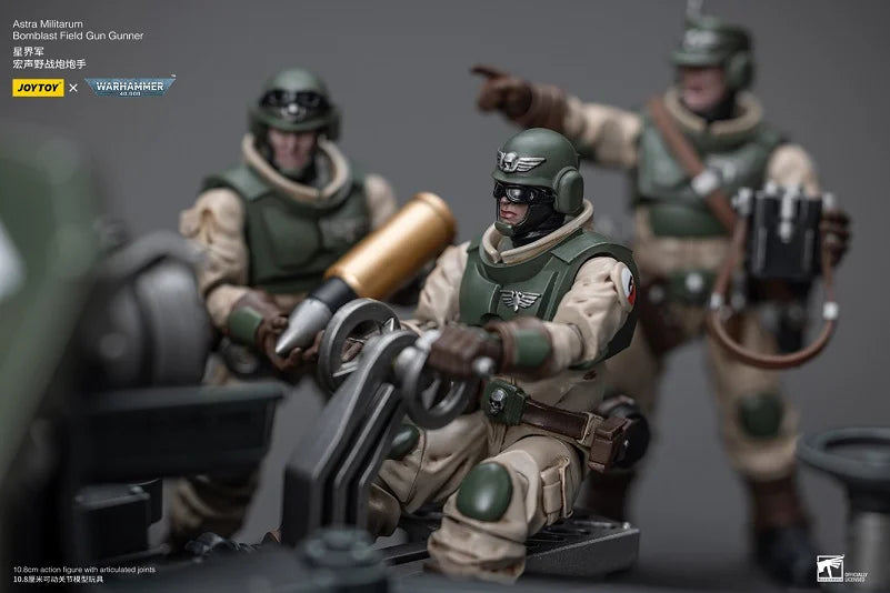 Warhammer 40K Astra Militarum Ordnance Team with Bombast Field Gun Artillery 1/18 Scale Set