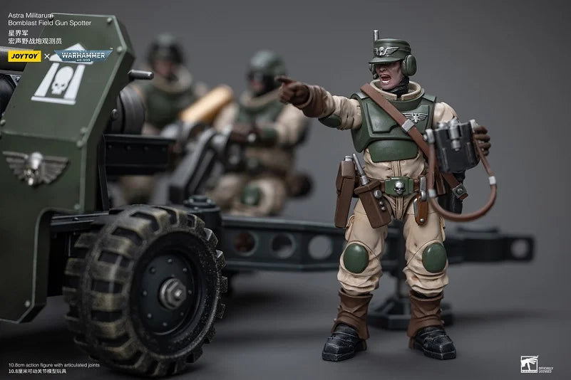 Warhammer 40K Astra Militarum Ordnance Team with Bombast Field Gun Artillery 1/18 Scale Set
