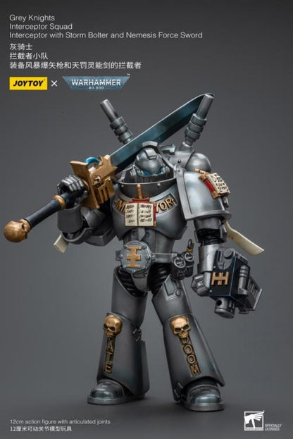 Warhammer 40K Grey Knights Interceptor Squad Interceptor with Storm Bolter and Nemesis Force Sword 1/18 Scale Action Figure