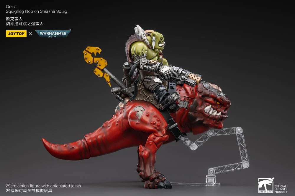 Warhammer 40K Orks Squighog Nob On Smasha Squig 1/18 Scale Figure Set