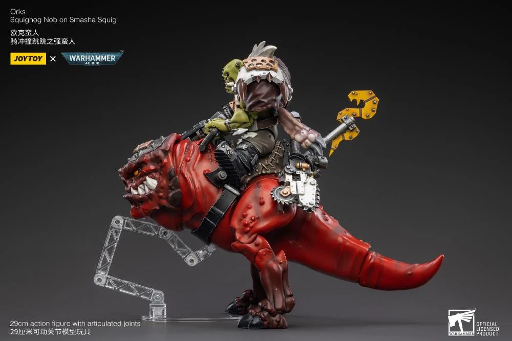 Warhammer 40K Orks Squighog Nob On Smasha Squig 1/18 Scale Figure Set
