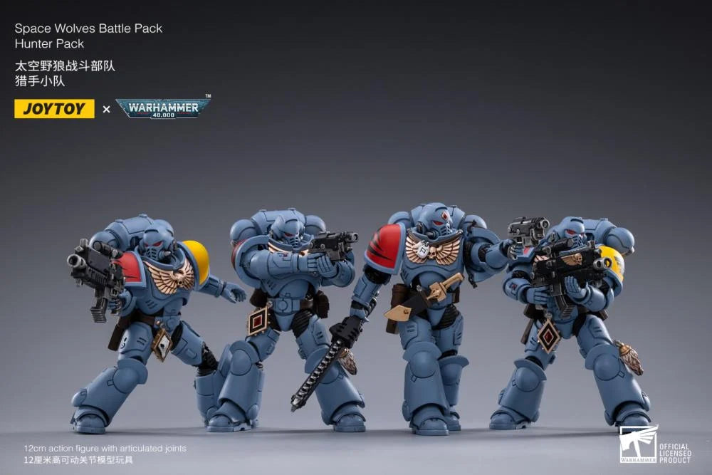 Warhammer 40K Space Wolves Battle Hunter Pack Box of 4 1/18 Scale Figures