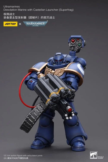 Warhammer 40K Ultramarines Desolation Marine with Superfrag Rocket Launcher 1/18 Scale Action Figure
